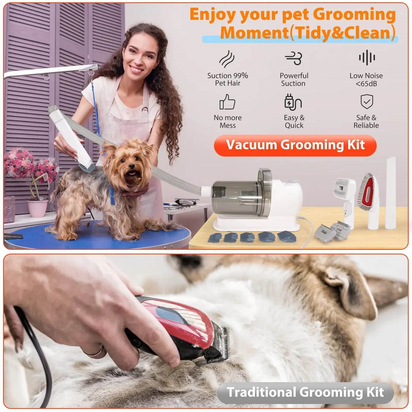 Pet Grooming Vacuum Kit
