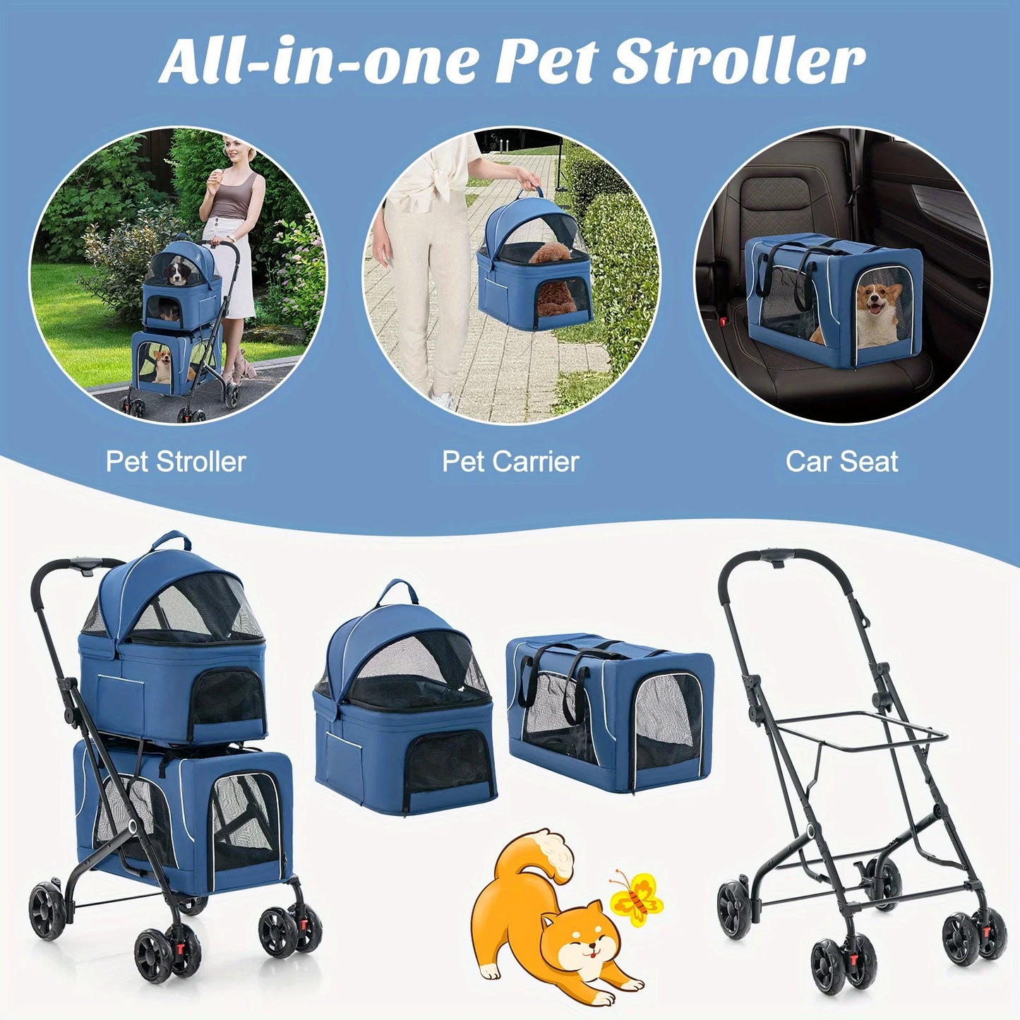 3-in-1 Pet Stroller